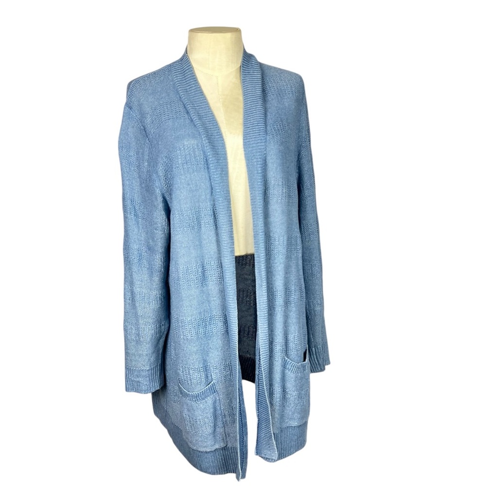 Talbots size 1X 100% Linen lightweight sweater cardigan open front Plus size
